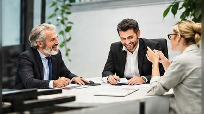New Law Firm Partners Meeting With A Client, Building Business Relationships After Making Partner